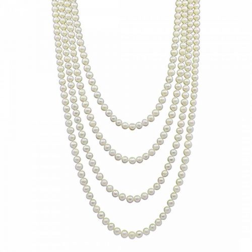 White Endless Long Pearl Necklace