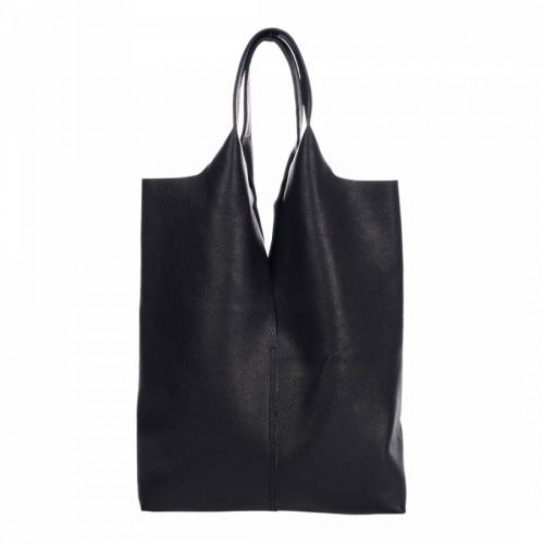 Black Leather Shopper Bag