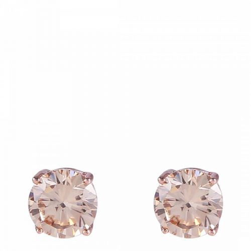18K Rose Gold Plated Champagne CZ Stud Earrings