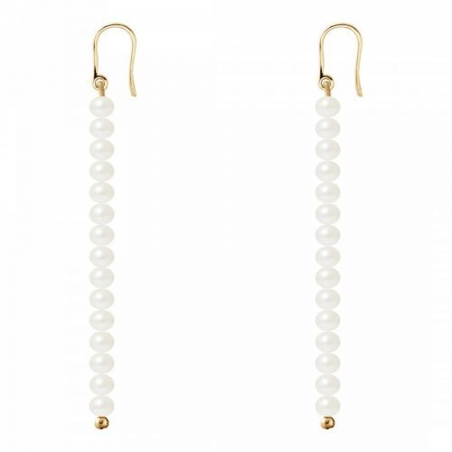 Yellow Gold Pearl Drop Earrings