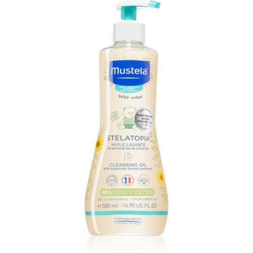 Mustela Bébé Stelatopia Bath and Body Oil for Kids For Atopic Skin 500 ml
