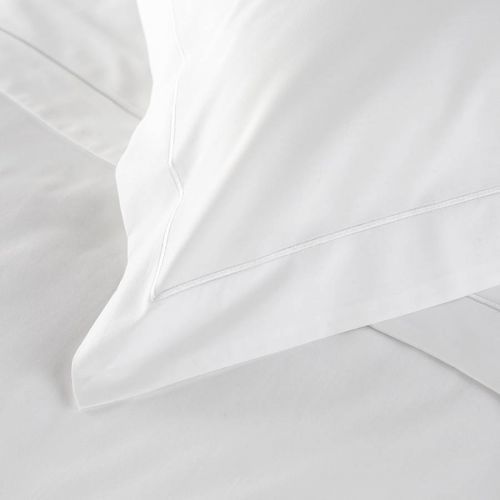 800TC Single Row Cord Super King Pillowcase White