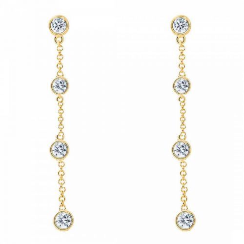 18K Gold Plated Multi CZ Drop Earrings