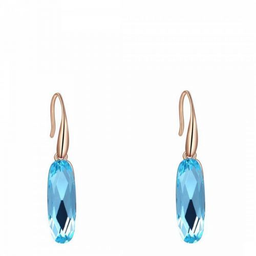 Sapphire Oval Earrings with Swarovski Crystals