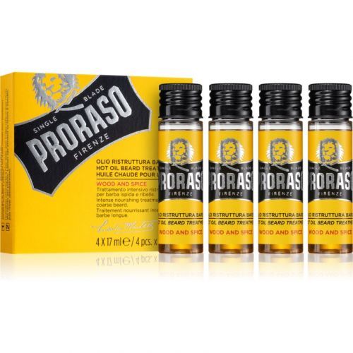 Proraso Wood and Spice Hot Intensive Oil Treatment for Tough Stubble 4 x 17 ml