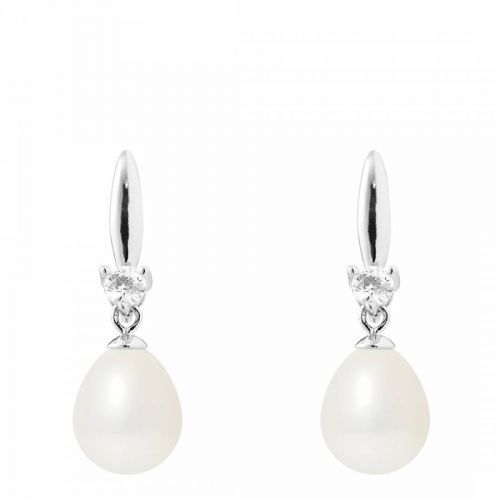 Natural White Teardrop Pearl Earrings