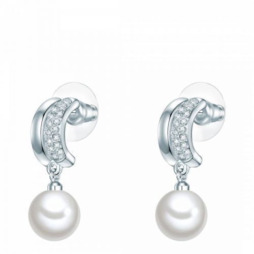 White Pearl Drop Earrings 10mm