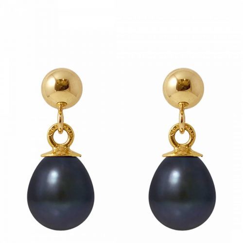Black/Gold Pearl Earrings