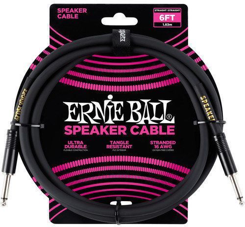Ernie Ball 6' Straight/Straight Speaker Cable Black