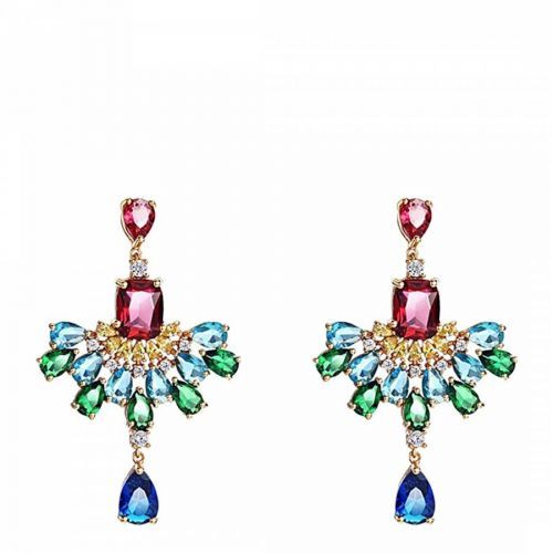 18K Gold Plated Multi Chandelier Earrings