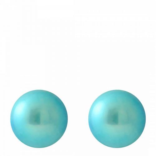 Turquoise Pearl Stud Earrings 6-7mm