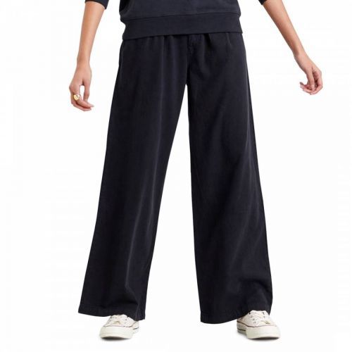 Black Pleated Wide Leg Trousers