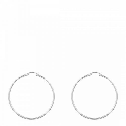 Silver Plated Large Hoop Earrings