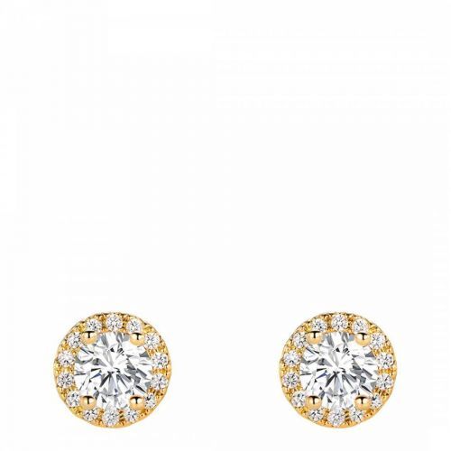 18K  Gold Plated Halo Stud Earrings