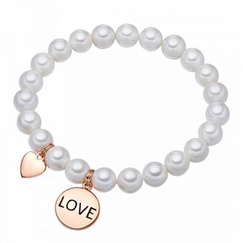 White/Rose Gold Pearl Love Bracelet