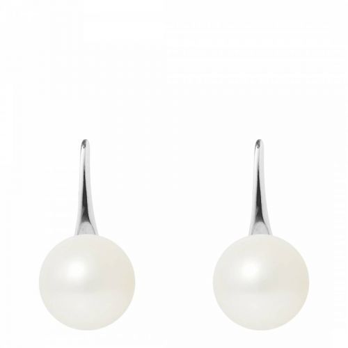 White Pearl Earrings 9-10mm