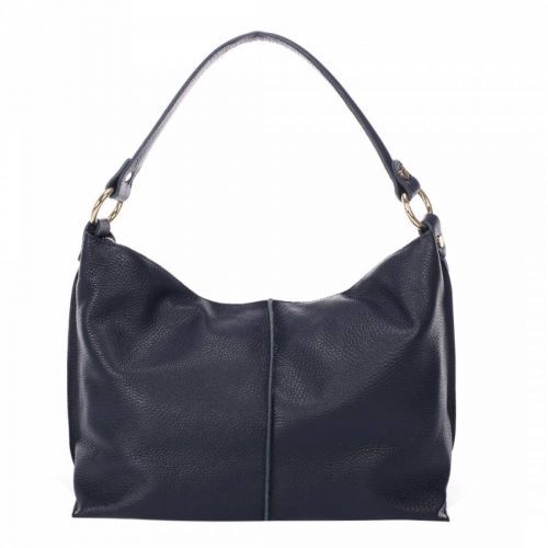 Dark Blue Leather Shoulder Bag