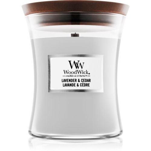 Woodwick Lavender & Cedar scented candle 275 g