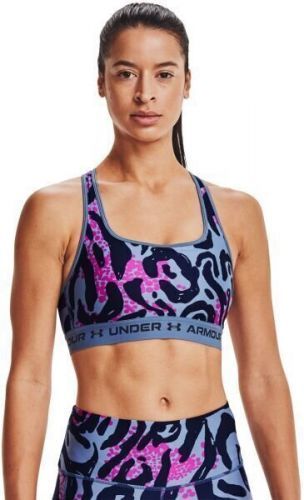 Under Armour Crossback Mid Print Womens Bra Mineral Blue/Mineral Blue/Midnight Navy S