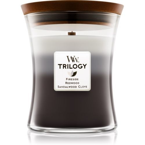 Woodwick Trilogy Warm Woods scented candle Wooden Wick 275 g