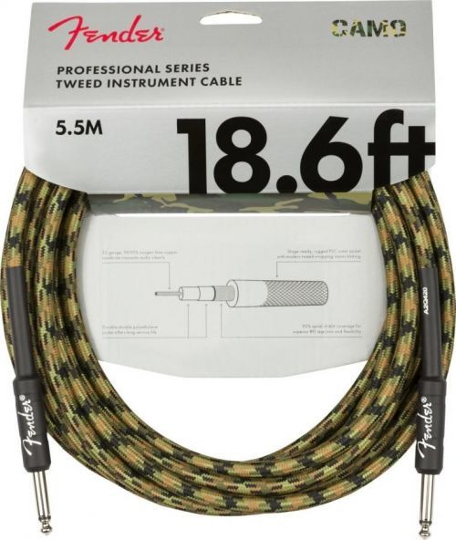 Fender Professional Series Instrument Cable Straight/Straight 18,6' Woodland Camo