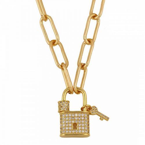 18K Gold Plated Lock Necklace