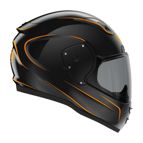 ROOF RO200 Neon Black Orange Full Face Helmet S