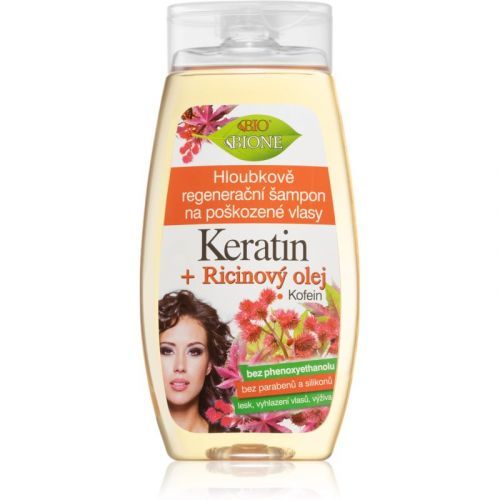 Bione Cosmetics Keratin + Ricinový olej Deeply Regenerating Shampoo for Hair 260 ml