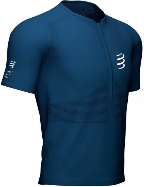 Compressport Trail Half-Zip Fitted SS Top S Blue