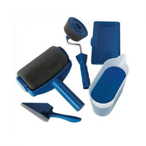(5pc, Blue) Professional Paint Roller & Decorating Brush Set