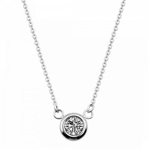 Silver Plated Solitaire Necklace