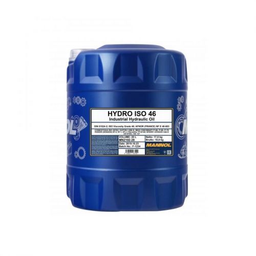 MANNOL 20L Hydraulic Oil 46 Fluid HLP 46 High Grade 20 Litres ISO 46 DIN 51524