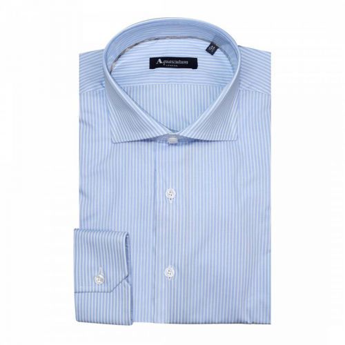 Blue Stripe Slim Fit Cotton Shirt