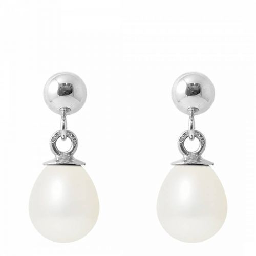 Silver White Pearl Earrings 6-7mm