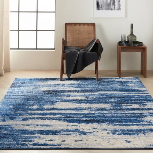 Blue/Grey River Flow Rug 221x160cm