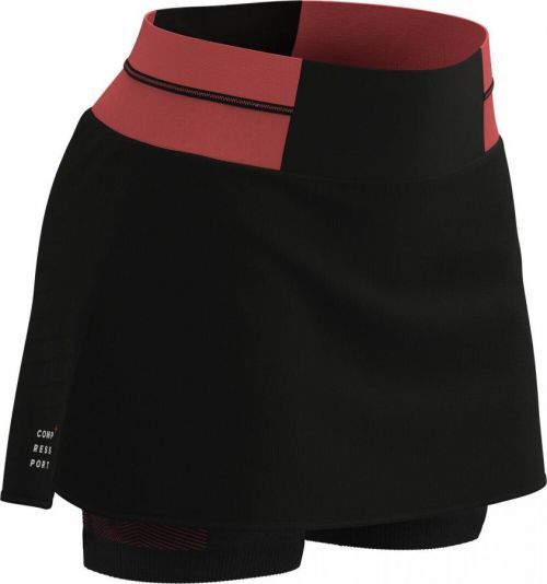 Compressport Performance Skirt W L Black-Coral