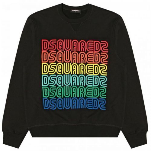 Dsquared2 Multi Logo Sweater Colour: BLACK, Size: 4 YEARS