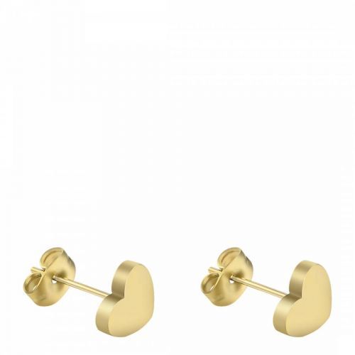 18K Gold Plated Heart Stud Earrings