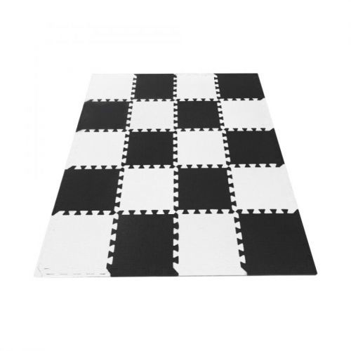 (Black+white) 20 Large EVA Soft Foam Kids Floor Mat Jigsaw Tiles Interlocking Garden Play Mats