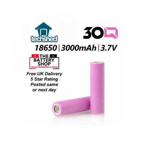 2 x REPLACEMENT 30Q 18650 3000mAh 30A HIGH DRAIN RECHARGEABLE BATTERY