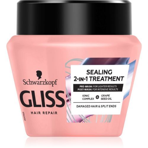 Schwarzkopf Gliss Sealing 2-IN-1 Treatment Regenerating Mask For Damaged Hair 400 ml