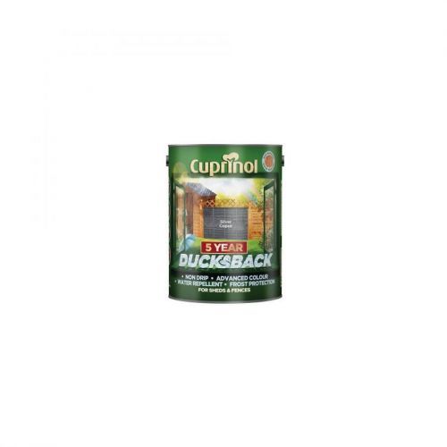 Cuprinol 5095343 Ducksback 5 Year Waterproof for Sheds & Fences Silver Copse 5 Litre