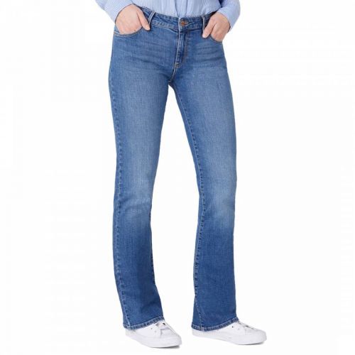 Blue Cotton Bootcut  Jeans