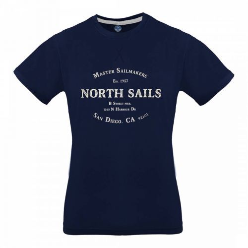 Navy Graphic Cotton T-Shirt