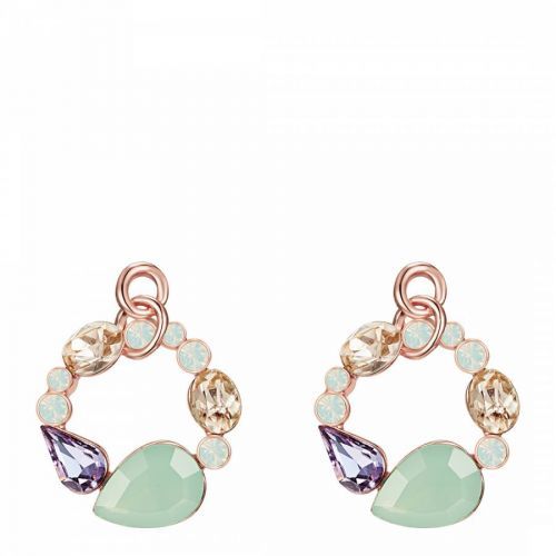 Rose Gold/Lilac/Yellow Crystal Earrings