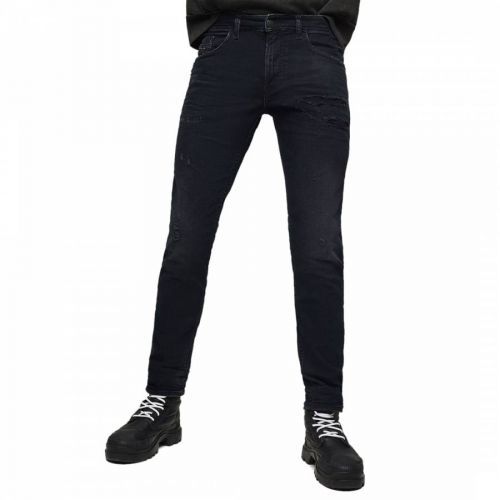 Black Thommer Skinny Distressed Stretch Jeans