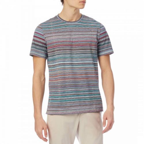 Blue Stripe Cotton T-Shirt