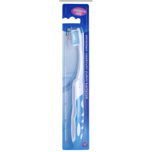 White Pearl Smile Folding Travel Toothbrush Colour Options Blue and White