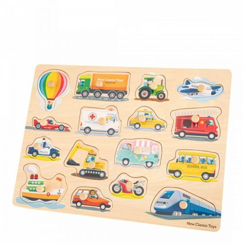 16 Piece Transport Peg Puzzle