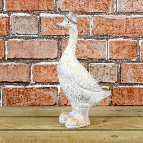 Large Polyresin Duck With Hat